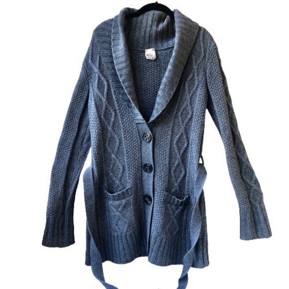Joie Cardigan Sweater CASHMERE WOOL Shawl Collar Gray Button Closure & Belt - Picture 3 of 14